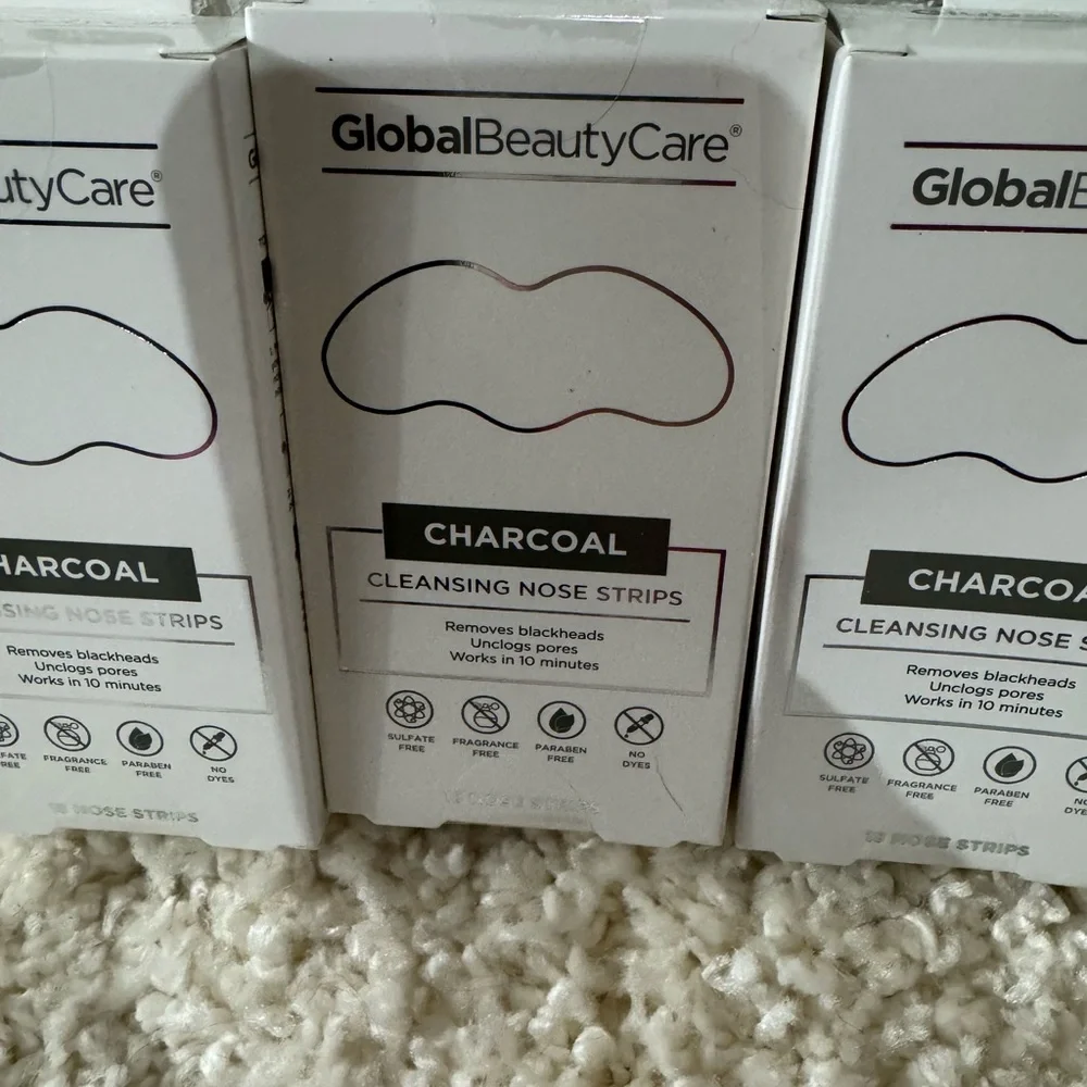 3 NIB Global Beauty Care Charcoal Nose Strips (18/box)‎